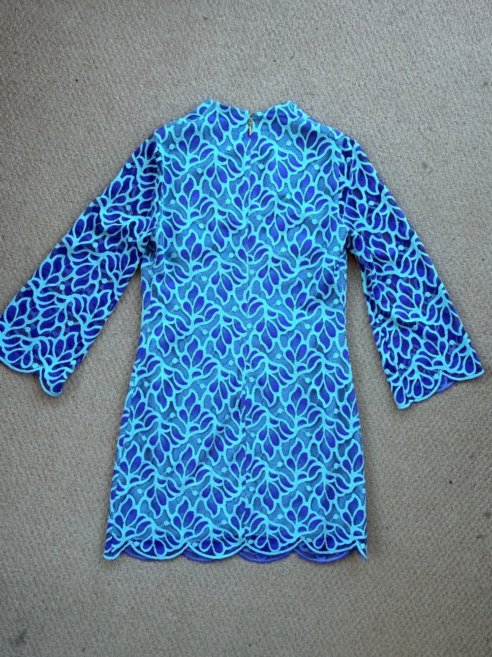 Lilly Pulitzer Devina Brewster Blue Light Flora Lace Shift Dress Size 6 - Picture 6 of 6